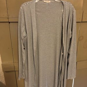 striped duster cardigan